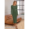 MEROKEETY Women’s Fall Winter Long Sleeve Bodycon Maxi Sweater Dress(Army Green)