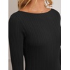 MEROKEETY Women’s Fall Winter Long Sleeve Bodycon Maxi Sweater Dress(Black)