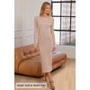 MEROKEETY Women’s Fall Winter Long Sleeve Bodycon Maxi Sweater Dress(Khaki)