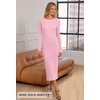 MEROKEETY Women’s Fall Winter Long Sleeve Bodycon Maxi Sweater Dress(Light Pink)
