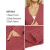 MEROKEETY Womens Fuzzy Chunky Oversized Cardigan Sweaters 2026 Fall Outfits(A-tea Rose)