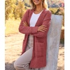 MEROKEETY Womens Fuzzy Chunky Oversized Cardigan Sweaters 2026 Fall Outfits(A-tea Rose)