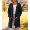 MEROKEETY Womens Fuzzy Chunky Oversized Cardigan Sweaters 2026 Fall Outfits(Black)