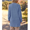 MEROKEETY Womens Fuzzy Chunky Oversized Cardigan Sweaters 2026 Fall Outfits(Dusty Blue)