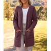 MEROKEETY Womens Fuzzy Chunky Oversized Cardigan Sweaters 2026 Fall Outfits(Maroon)