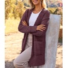 MEROKEETY Womens Fuzzy Chunky Oversized Cardigan Sweaters 2026 Fall Outfits(Maroon)