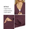 MEROKEETY Womens Fuzzy Chunky Oversized Cardigan Sweaters 2026 Fall Outfits(Maroon)