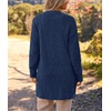 MEROKEETY Womens Fuzzy Chunky Oversized Cardigan Sweaters 2026 Fall Outfits(Navy)