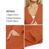 MEROKEETY Womens Fuzzy Chunky Oversized Cardigan Sweaters 2026 Fall Outfits(Orange)