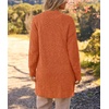 MEROKEETY Womens Fuzzy Chunky Oversized Cardigan Sweaters 2026 Fall Outfits(Orange)