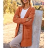 MEROKEETY Womens Fuzzy Chunky Oversized Cardigan Sweaters 2026 Fall Outfits(Orange)
