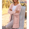 MEROKEETY Womens Fuzzy Chunky Oversized Cardigan Sweaters 2026 Fall Outfits(Pink)