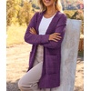 MEROKEETY Womens Fuzzy Chunky Oversized Cardigan Sweaters 2026 Fall Outfits(Plum)