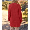 MEROKEETY Womens Fuzzy Chunky Oversized Cardigan Sweaters 2026 Fall Outfits(Red)