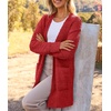 MEROKEETY Womens Fuzzy Chunky Oversized Cardigan Sweaters 2026 Fall Outfits(Red)