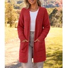 MEROKEETY Womens Fuzzy Chunky Oversized Cardigan Sweaters 2026 Fall Outfits(Red)