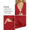 MEROKEETY Womens Fuzzy Chunky Oversized Cardigan Sweaters 2026 Fall Outfits(Red)