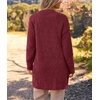 MEROKEETY Womens Fuzzy Chunky Oversized Cardigan Sweaters 2026 Fall Outfits(Wine)
