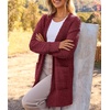 MEROKEETY Womens Fuzzy Chunky Oversized Cardigan Sweaters 2026 Fall Outfits(Wine)