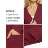 MEROKEETY Womens Fuzzy Chunky Oversized Cardigan Sweaters 2026 Fall Outfits(Wine)