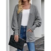 MEROKEETY Women’s Fuzzy Popcorn Oversized Sherpa Chenille Cardigan Sweaters(Grey)
