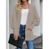 MEROKEETY Women’s Fuzzy Popcorn Oversized Sherpa Chenille Cardigan Sweaters(Khaki)