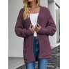 MEROKEETY Women’s Fuzzy Popcorn Oversized Sherpa Chenille Cardigan Sweaters(Maroon)