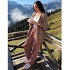 MEROKEETY Women’s Fuzzy Popcorn Oversized Sherpa Chenille Cardigan Sweaters(Mocha)