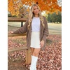 MEROKEETY Women’s Fuzzy Popcorn Oversized Sherpa Chenille Cardigan Sweaters(Mocha)