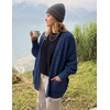 MEROKEETY Women’s Fuzzy Popcorn Oversized Sherpa Chenille Cardigan Sweaters(Navy)