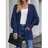 MEROKEETY Women’s Fuzzy Popcorn Oversized Sherpa Chenille Cardigan Sweaters(Navy)