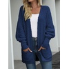 MEROKEETY Women’s Fuzzy Popcorn Oversized Sherpa Chenille Cardigan Sweaters(Navy)