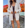 MEROKEETY Women’s Fuzzy Popcorn Oversized Sherpa Chenille Cardigan Sweaters(Off-white)