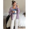 MEROKEETY Women’s Fuzzy Popcorn Oversized Sherpa Chenille Cardigan Sweaters(Taro)