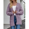 MEROKEETY Women’s Fuzzy Popcorn Oversized Sherpa Chenille Cardigan Sweaters(Taro)