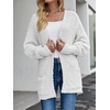MEROKEETY Women’s Fuzzy Popcorn Oversized Sherpa Chenille Cardigan Sweaters(White)
