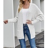 MEROKEETY Women’s Fuzzy Popcorn Oversized Sherpa Chenille Cardigan Sweaters(White)