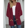 MEROKEETY Women’s Fuzzy Popcorn Oversized Sherpa Chenille Cardigan Sweaters(Wine)