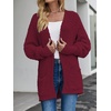 MEROKEETY Women’s Fuzzy Popcorn Oversized Sherpa Chenille Cardigan Sweaters(Wine)