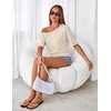 MEROKEETY Women’s Off The Shoulder Summer Short Sleeve Going Out Y2k Tops(Apricot)