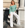 MEROKEETY Women’s Off The Shoulder Tops Long Sleeve Fall Going Out Shirts(Sage)