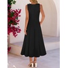 MEROKEETY Women’s Semi Formal Cocktail Wedding Guest A Line Maxi Dresses(Black)