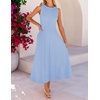 MEROKEETY Women’s Semi Formal Cocktail Wedding Guest A Line Maxi Dresses(Blue)