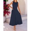 MEROKEETY Women’s Semi Formal Cocktail Wedding Guest A Line Maxi Dresses(Navy)