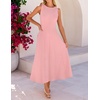 MEROKEETY Women’s Semi Formal Cocktail Wedding Guest A Line Maxi Dresses(Pink)