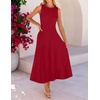 MEROKEETY Women’s Semi Formal Cocktail Wedding Guest A Line Maxi Dresses(Red)