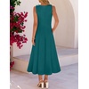 MEROKEETY Women’s Semi Formal Cocktail Wedding Guest A Line Maxi Dresses(Teal)