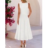 MEROKEETY Women’s Semi Formal Cocktail Wedding Guest A Line Maxi Dresses(White)
