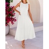MEROKEETY Women’s Semi Formal Cocktail Wedding Guest A Line Maxi Dresses(White)