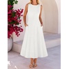 MEROKEETY Women’s Semi Formal Cocktail Wedding Guest A Line Maxi Dresses(White)